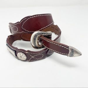 Fossil vintage leather concho western belt size small